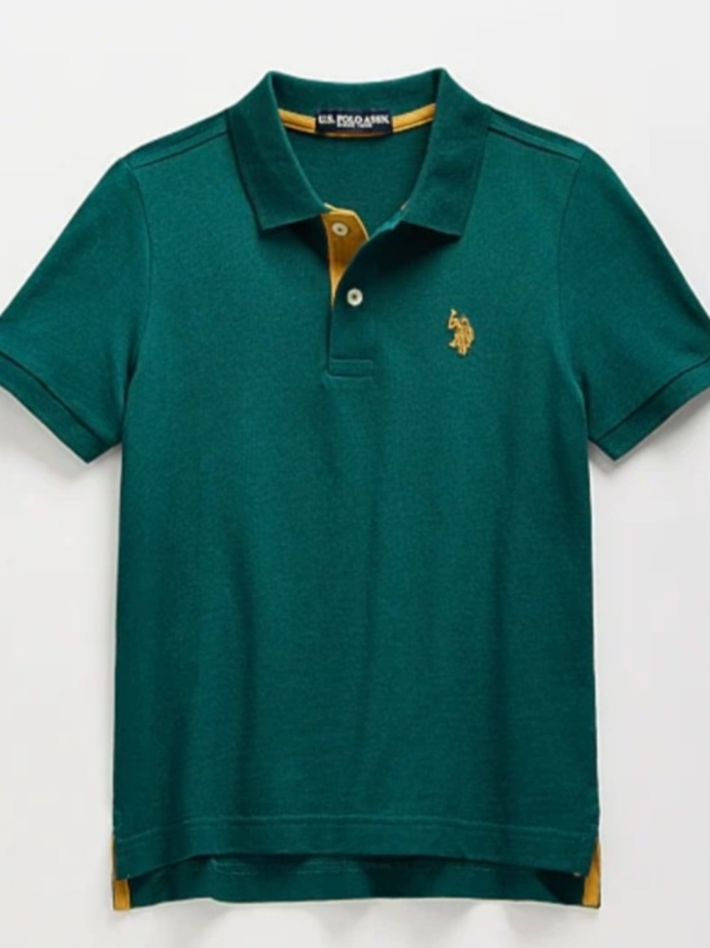 U.S. Polo Assn. Boys' Green And Yellow Polo